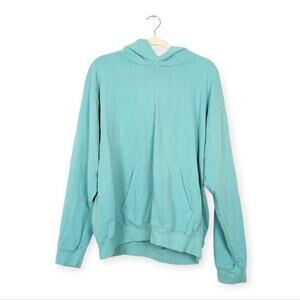 Sporty & Rich Mint Green Long Sleeve  Cotton Sweatshirt Hoodie